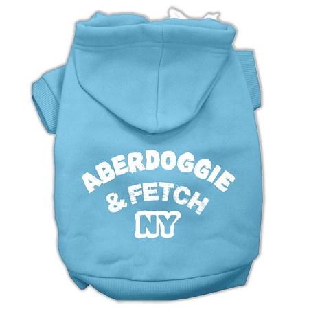 Aberdoggie NY Screenprint Pet Hoodies Baby Blue Size Lg